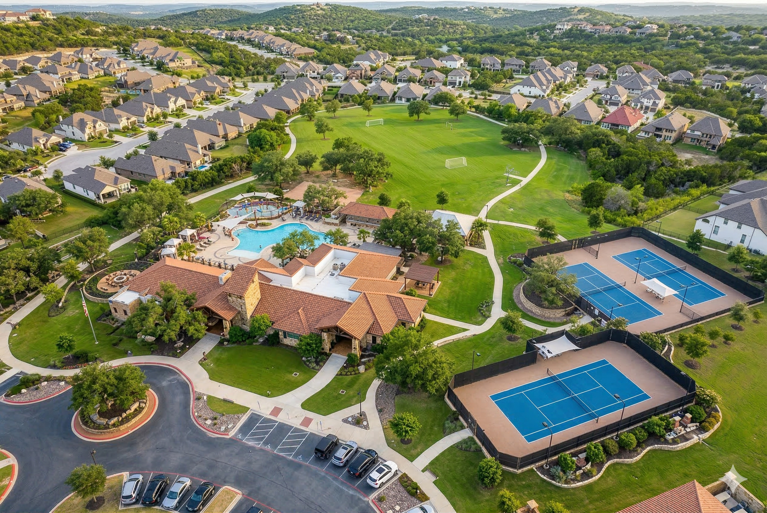 Aerial view of housing subdivision